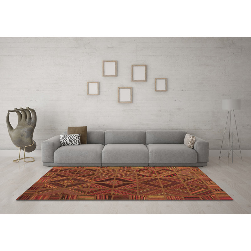 Washable Southwestern Indoor Rug, Square 3'