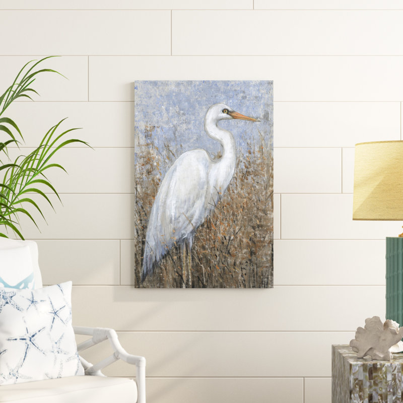 " White Heron I " by Timothy O' Toole Painting Print, 36" H x 24" W x 1.25" D