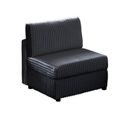 Chaise rembourrée sans accoudoir avec siège modulaire et canapé modulaire