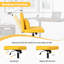 Chaise de bureau jaune avec accoudoirs croisés en lin jaune - polyvalente pour le bureau personnel, la méditation et le maquillage