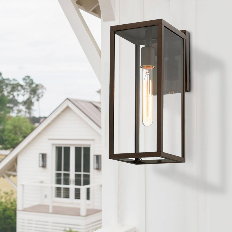 Outdoor Wall Sconce Lights,15 Inch Exterior Wall Lantern With Clear Glass,Weather Resistant Outdoor Lights For House Garage Doorway Patio(Oil Rubbed Bronze)