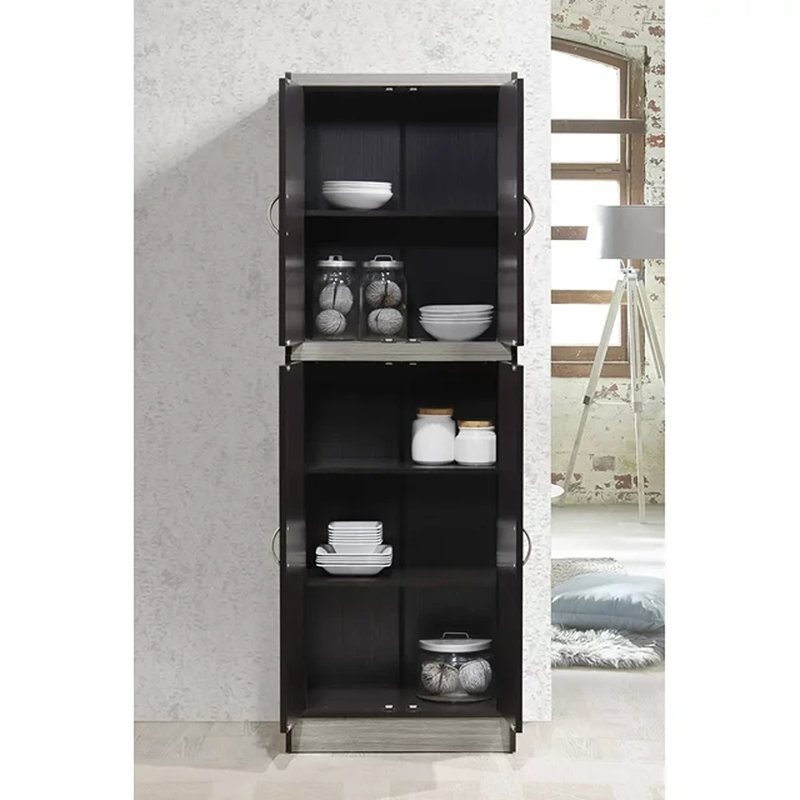 Alessandro 71.5'' Kitchen Pantry, Chocolate/Gray