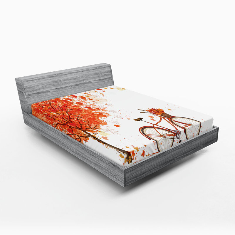 Ensemble de 2 draps-housse Ambesonne Autumn, Drap-housse de taille double