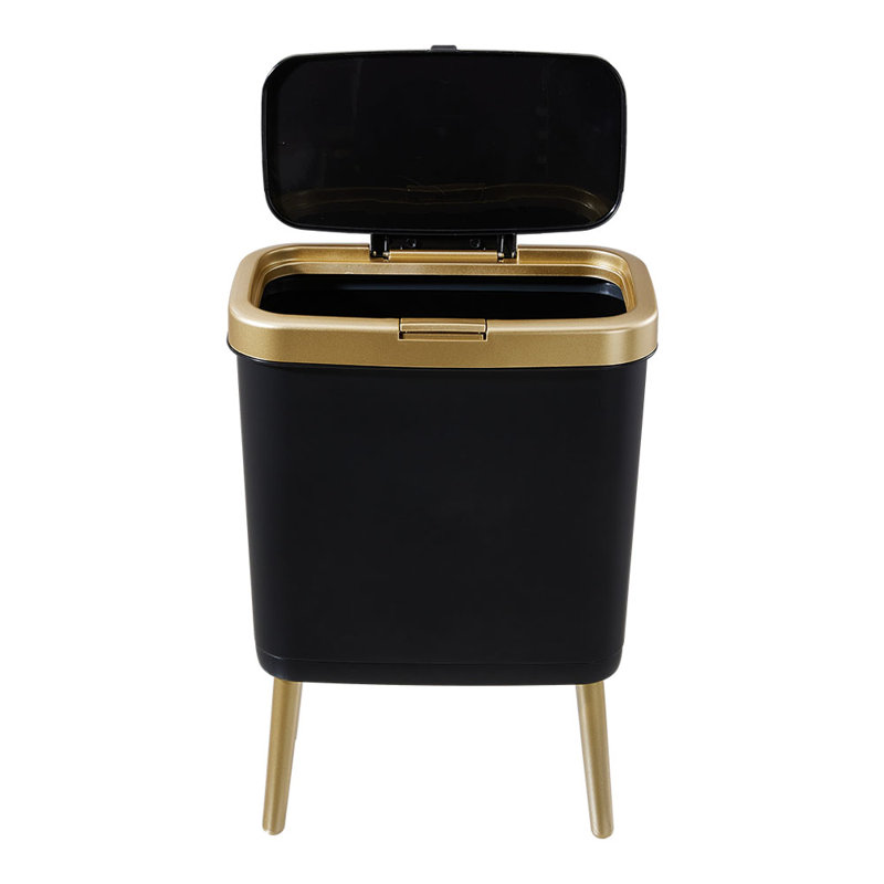 PP Manual Lift Waste Bin - 15L, Black