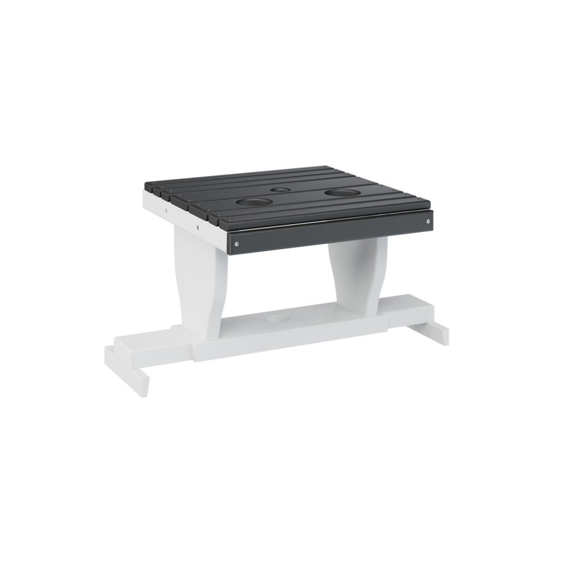  Table basse régulière avec plateau coulissant et base blanche, Noir