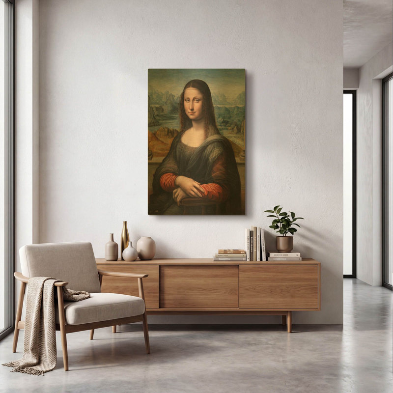 «Mona Lisa Prado» par Leonardo Da Vinci, art mural en métal doré, 24 po x 36 po