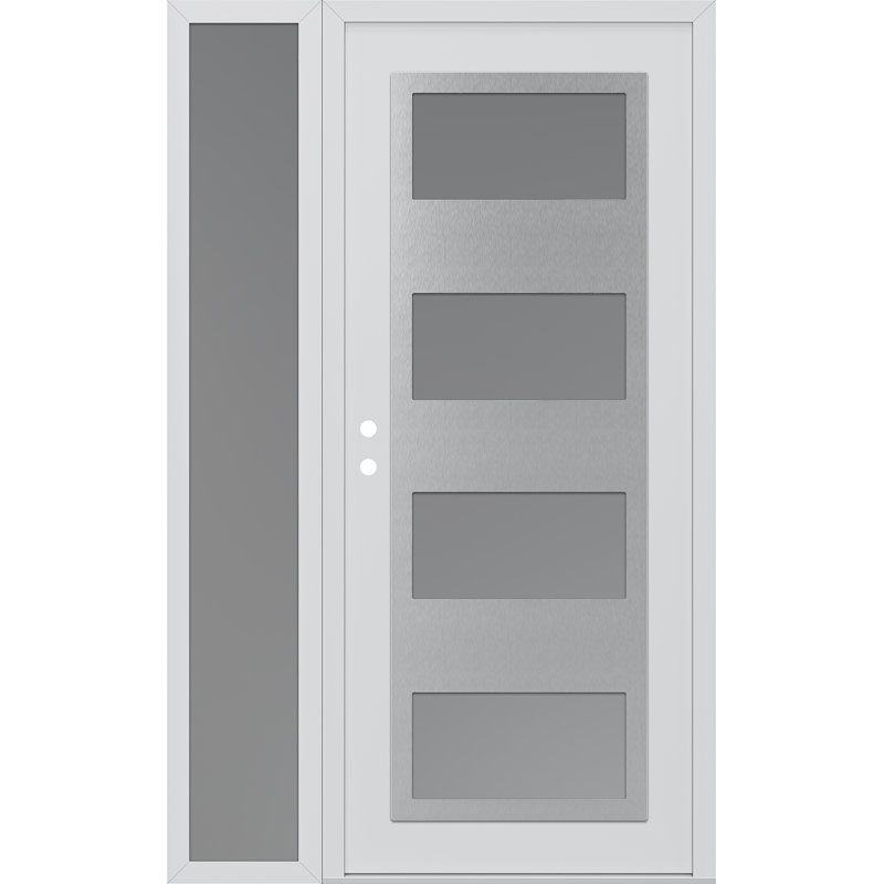 Porte d'entrée avant pré-montée Sidelite, L 49,25 po x H 81,69 po, Oui, Gelé