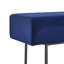 Banc rembourré en velours de chambre de style contemporain, bleu