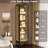 63" H Metal Display Cabinet Tempered Glass Curio Cabinet with Adjustable Shelves, RGB Lighting, Lockable-1576060757