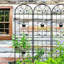 Garden Trellis 86,7 "X 19,7", paquet de 4, fleur d'escalade extérieure antirouille, tuyau rond galvanisé noir, support double pour plante rouille, fleur rouille