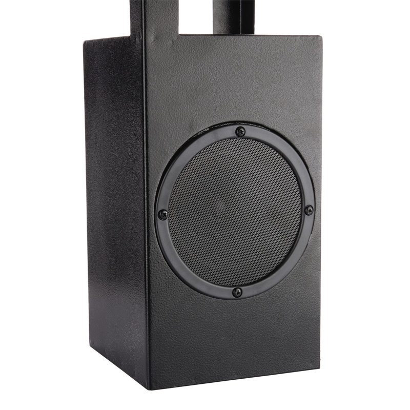 24'' Black Metal Solar LED Outdoor Lantern with Bluetooth Speaker