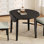 Ensemble de table de salle à manger 3 pièces pour 2 personnes, 1 table de salle à manger pliante en bois + 2 chaises rembourrées, conception compacte pour petits appartements et salles à manger - Noir