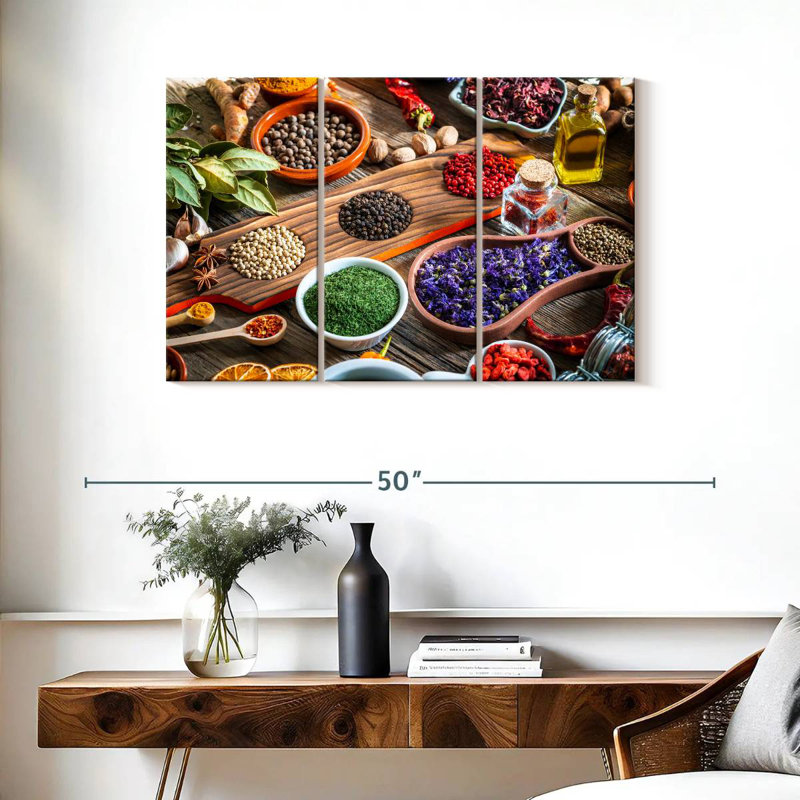 Yarlin Rustic Kitchen Herbs And Spices, 24" H x 38" W