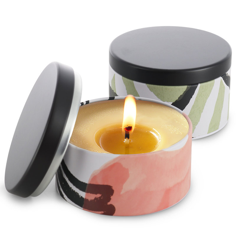 Painted Illustration Aluminum Tealight Candle Holder Set