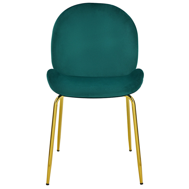 Chaise d'appoint rembourrée en velours Letellier Mauldin, Vert