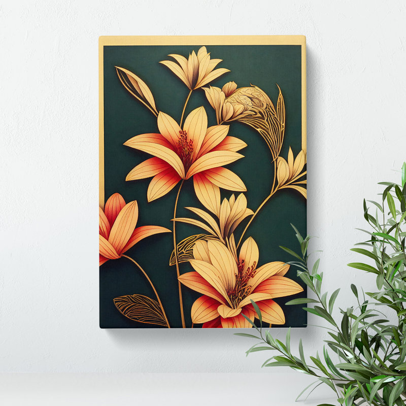 Classical Flower Art No.4 - Wrapped Canvas, 50cm H x 35cm W