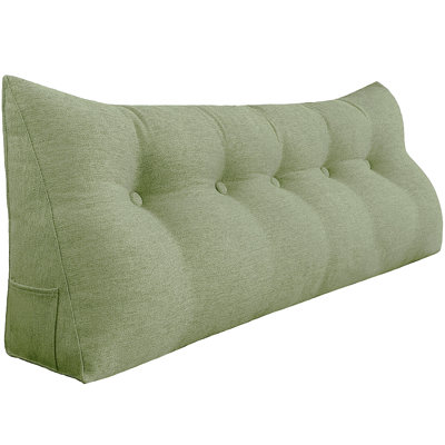 Sit-Up Back Comfort Large Triangular Bolster Headboard Reading Wedge Pillow