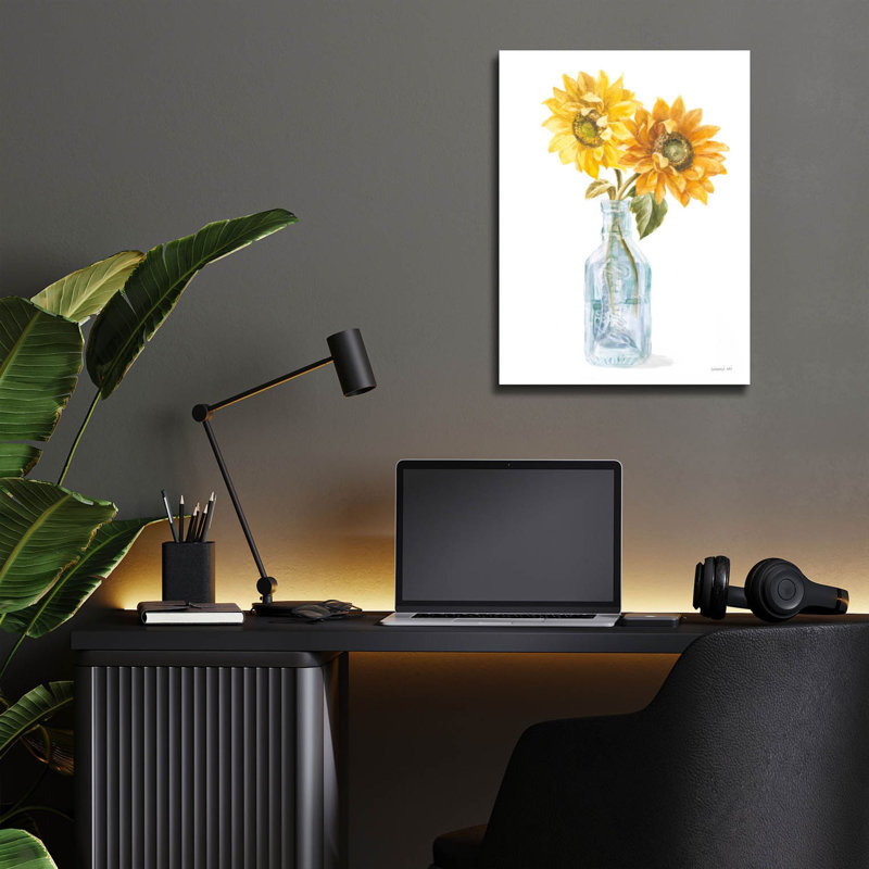  «Fresh Cut Sunflowers 1» par Danhui Nai, art mural en verre acrylique, H 16 po x l 12 po x P 0,13 po