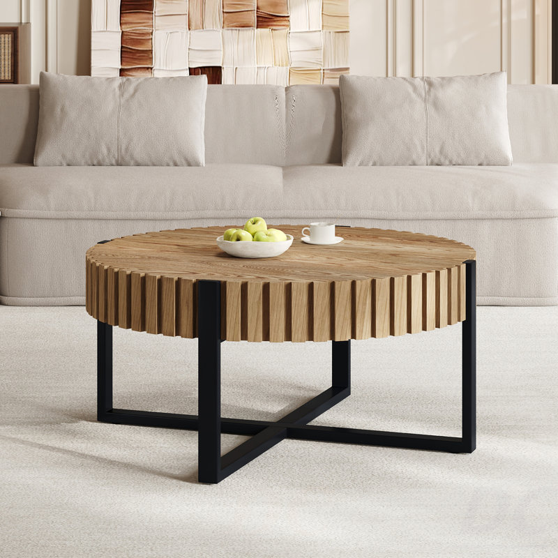 Table basse ronde, table basse cylindrique Handcraft