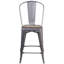 Tabouret de bar ou de comptoir en métal Marian avec dossier et siège en bois Marian-2101696429-2127243147-2127243145