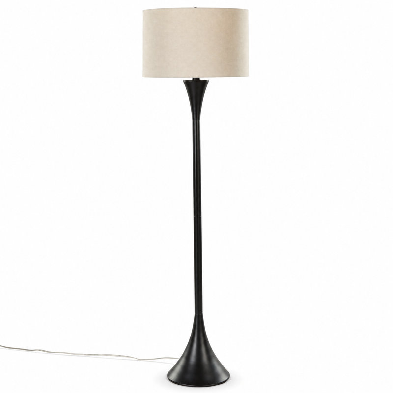 Lampe sur pied 65 po Macdonald, Lin avoine, Noir