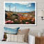 Wind Turbines Floral Field I sur impression sur toile-1412031173-1412031170