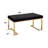 Derrik Rectangle Standard Ottoman in Short Haired Faux Fur and Champagne-129206536