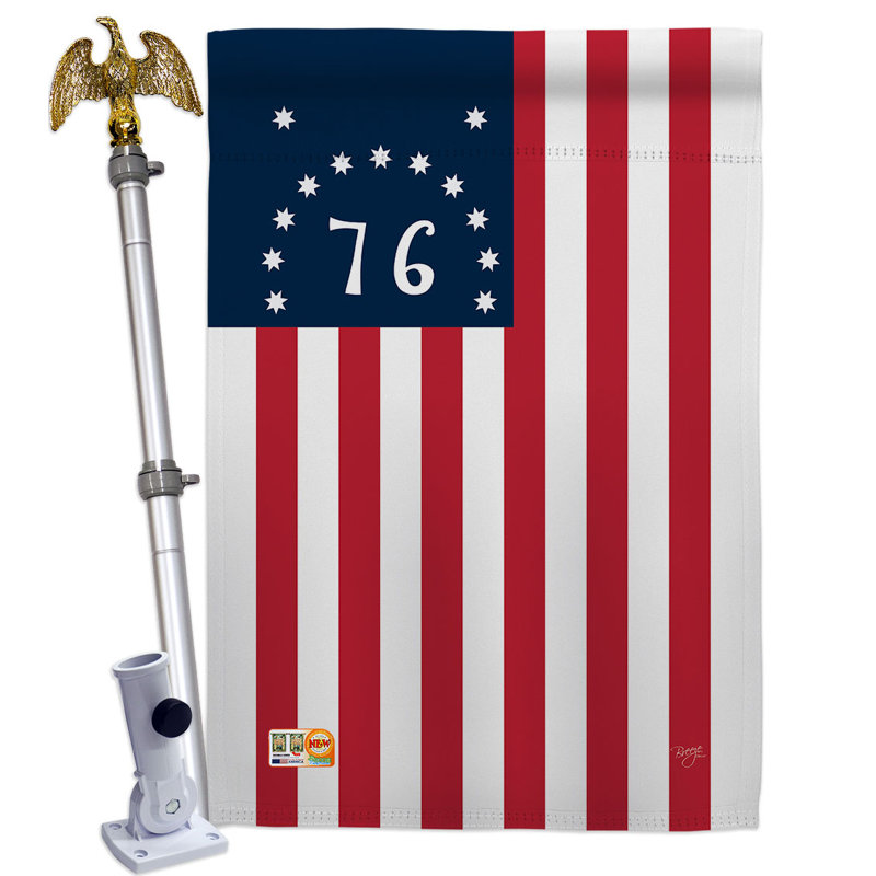Double Sided 40'' H x 28'' W Polyester Flag Set
