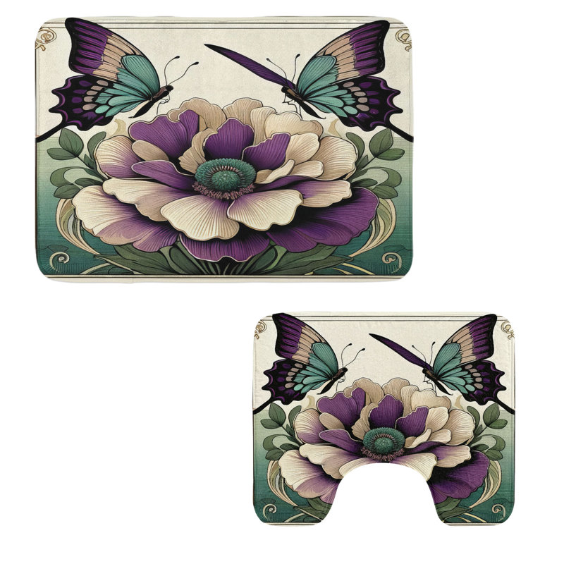  Tapis de salle de bain Moth 2 pièces