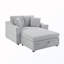 Chaise longue avec coussins et rangement caché-346912566
