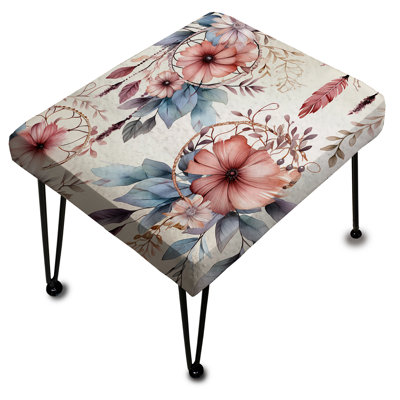 Repose-pieds rose et bleu Dreamcatchers Boho