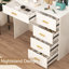Ensemble de coiffeuse blanche avec grand miroir et lumières DEL, 3 modes d'éclairage, commode de bureau moderne avec tiroirs pour la chambre à coucher-607358633