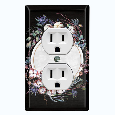 Patterned 1 - Gang Duplex Outlet Standard Wall Plate