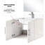 Meuble-lavabo de salle de bain blanc brillant 24 po x 22 po, comptoir en quartz, miroir de 18 po, robinet à rayures