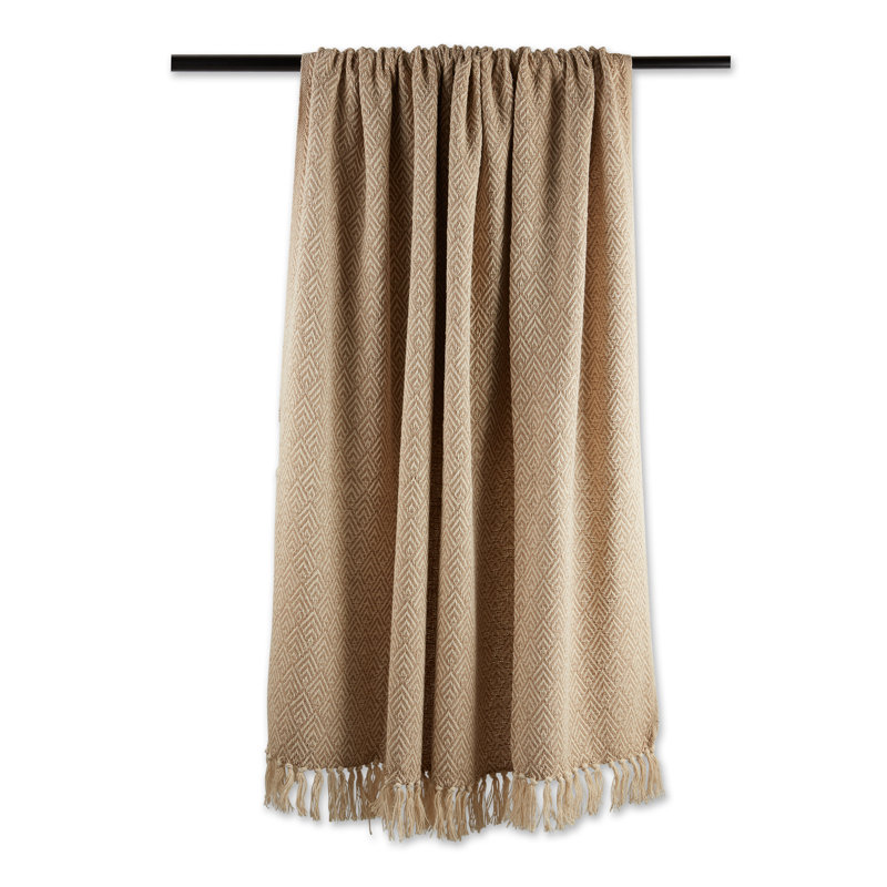 Jeté en coton , Chevron brun