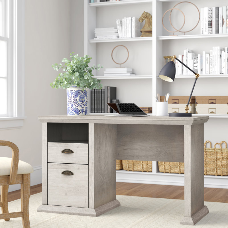 Ovia Computer Desk, Linen White Oak