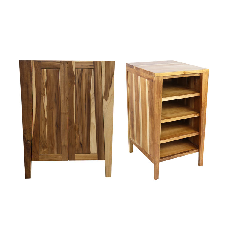 EcoDecors 42" W Vanity to include 24" Significado - Teak Bathroom Vanity without Top- Bath Vanity - Bathroom Vanity Cabinet - plus EcoDecors Signifiacado® 18'' Free Standing Bathroom Vanity with Door and Solid Wood Top, Total 42" Wide, in EarthyTeak