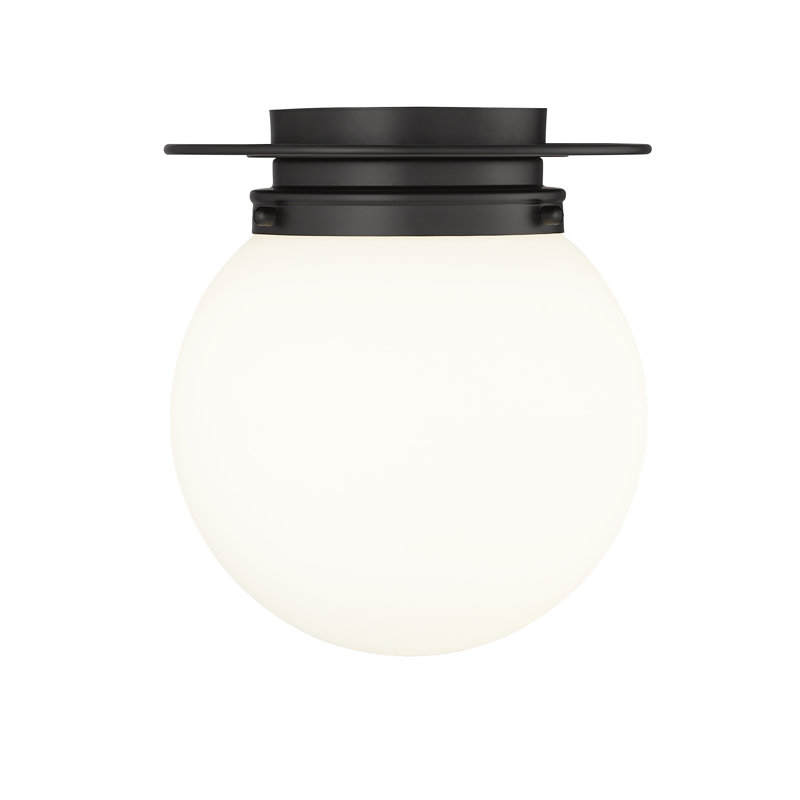 Plafonnier encastré en verre Torres, H 10,5 po x l 9 po x P 9 po, Noir mat