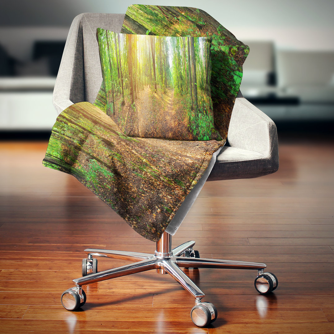 Dense Forest Panorama - Landscape Printed Pillow Design Art 