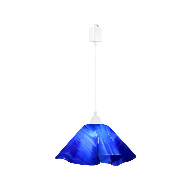 Luminaire suspendu Dale, Grand, Blanc, Bleu de cobalt