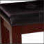 Banc moderne 1pc avec siège d'aspect cuir capitonné capitonnage pieds en bois meubles de chambre à coucher finition brun cerise
