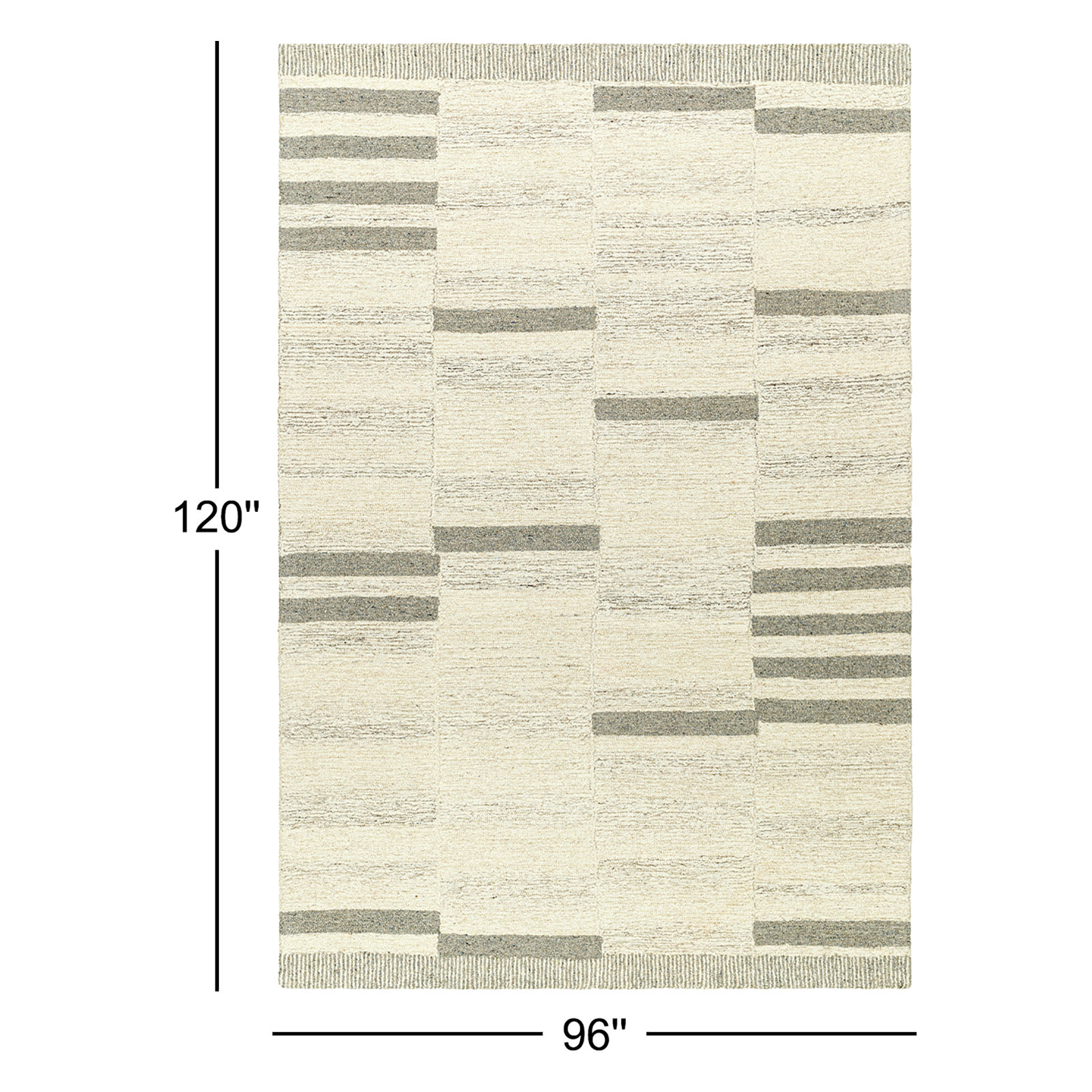 Hand-Tufted Striped Wool Rug, Rectangle 8' x 10'