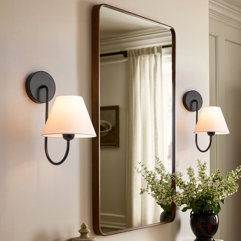 1 - Linen Light Shade Wall Light