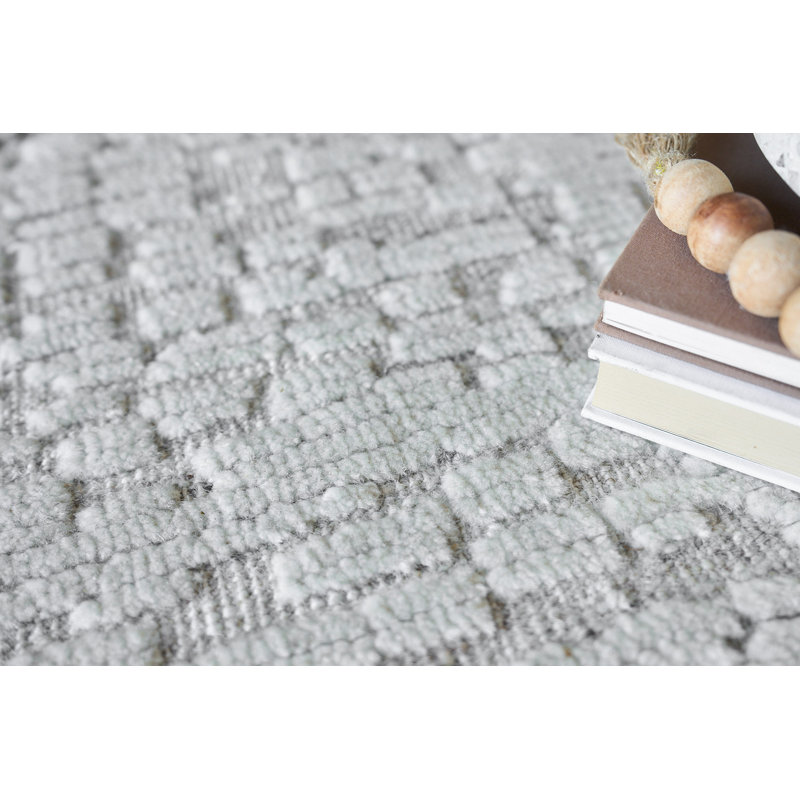 Calexico Hand Woven Wool Abstract Area Rug, Rectangle 9' x 12'