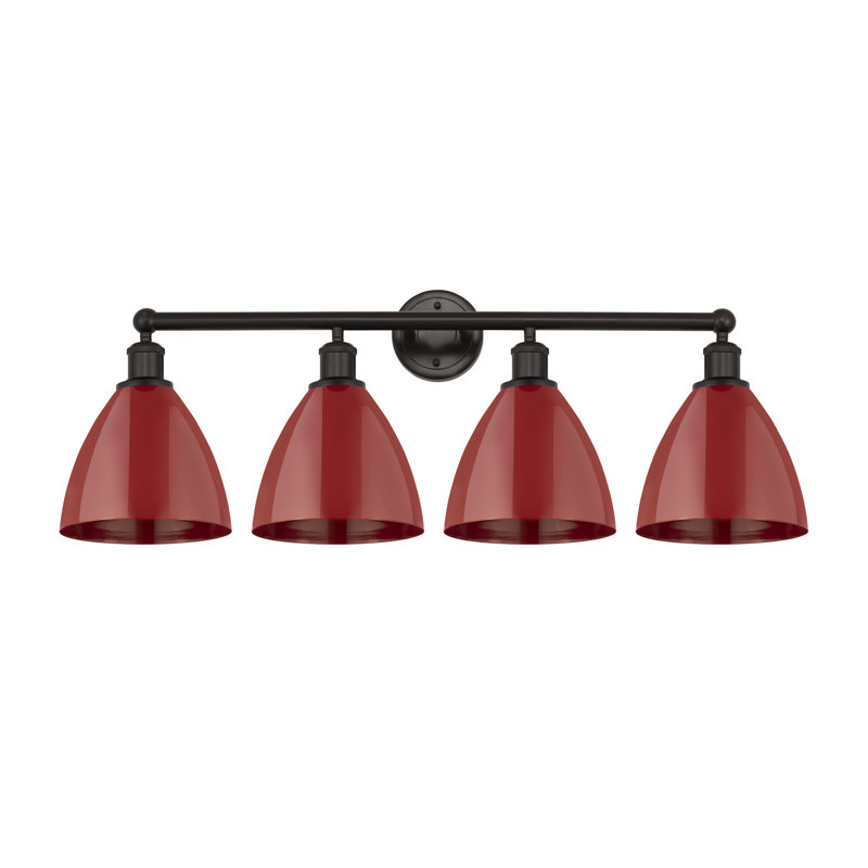 Éclairage pour meuble-lavabo de salle de bain 34,5 po Alquin Dome, Rouge, Bronze huilé