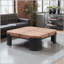 Table basse française rétro classique - placage de noyer et d'orme