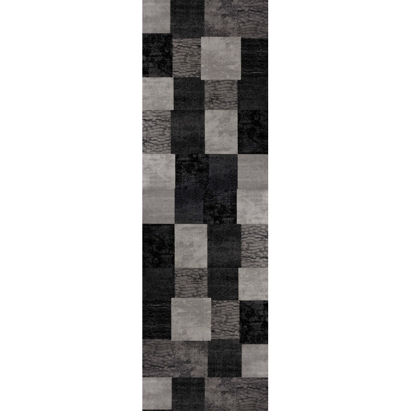Rug Branch Montage Collection Modern Abstract Runner Area Rug (2X12 Feet) Abstract - 2'3" X 12', Grey, Runner 2'8" x 10'