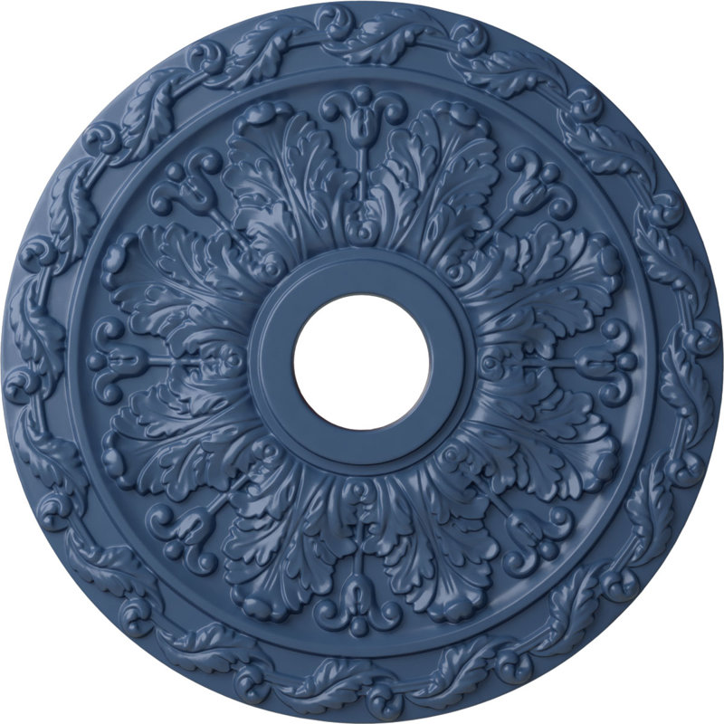 Endurathane Classic Ceiling Medallion, 18 5/8"OD 4"ID x 1 1/8"P (Fits Canopies up to 12 3/4"), Hand-Painted Platinum Finish