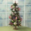 Novelty Glass Ornament Topiary In Gold Pedestal - 35 Inches
