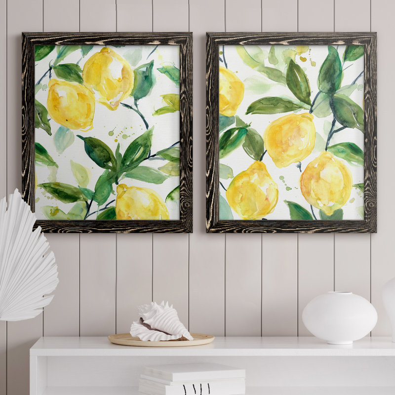 Lemony Branch I - ensemble de 2 reproductions d'art, Pas de tapis, H 31,5 po x l 47 po x P 1,5 po, H 20 po x l 17 po x P 1 po